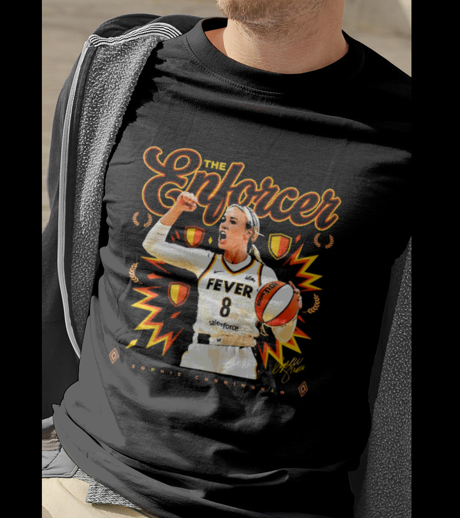 The Enforcer Sophie Cunningham Fever 8 Indiana Basketball WNBA 2026 T-Shirt