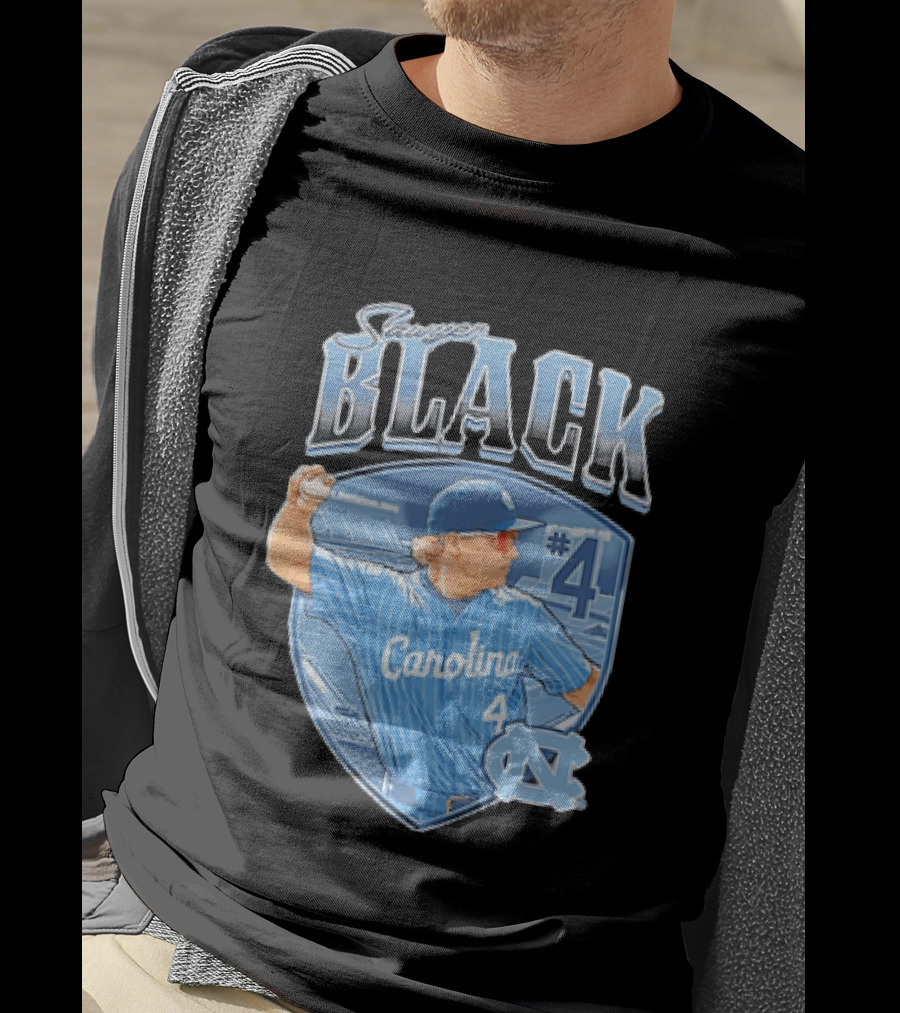 Sawyer Black Carolina Tar Heels #4 Baseball Player T-Shirt