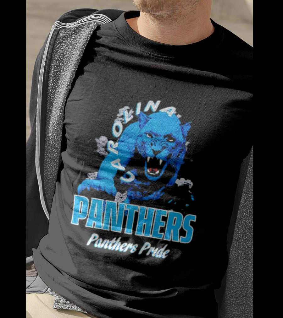 Carolina Panthers Pride Charging Forward Fierce Blue Panther T-Shirt
