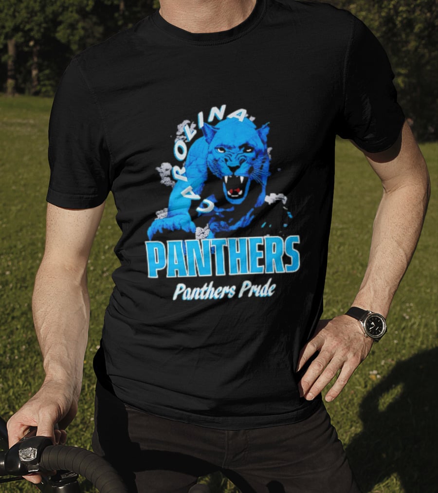 Carolina Panthers Pride Charging Forward Fierce Blue Panther T-Shirt