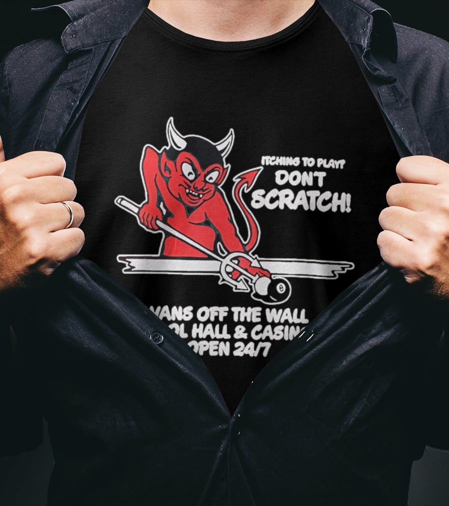 Vans Off The Wall Pool Hall & Casino Itching To Play Don't Scratch Open 24/7 T-Shirt