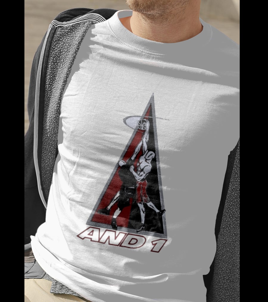 AND 1 Basketball Players Dunking Triangle T-Shirt