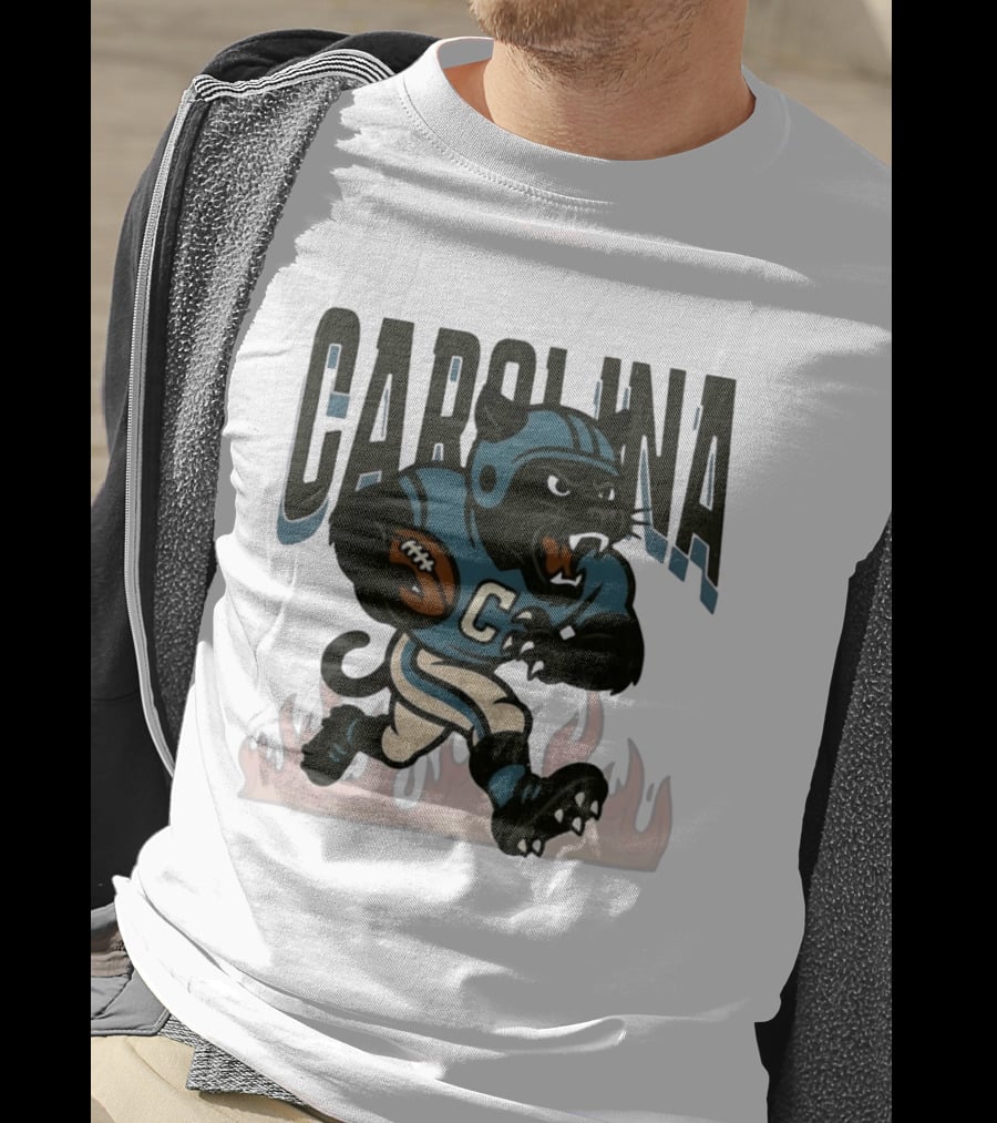 Carolina Panther Football Player Running With Ball T-Shirt