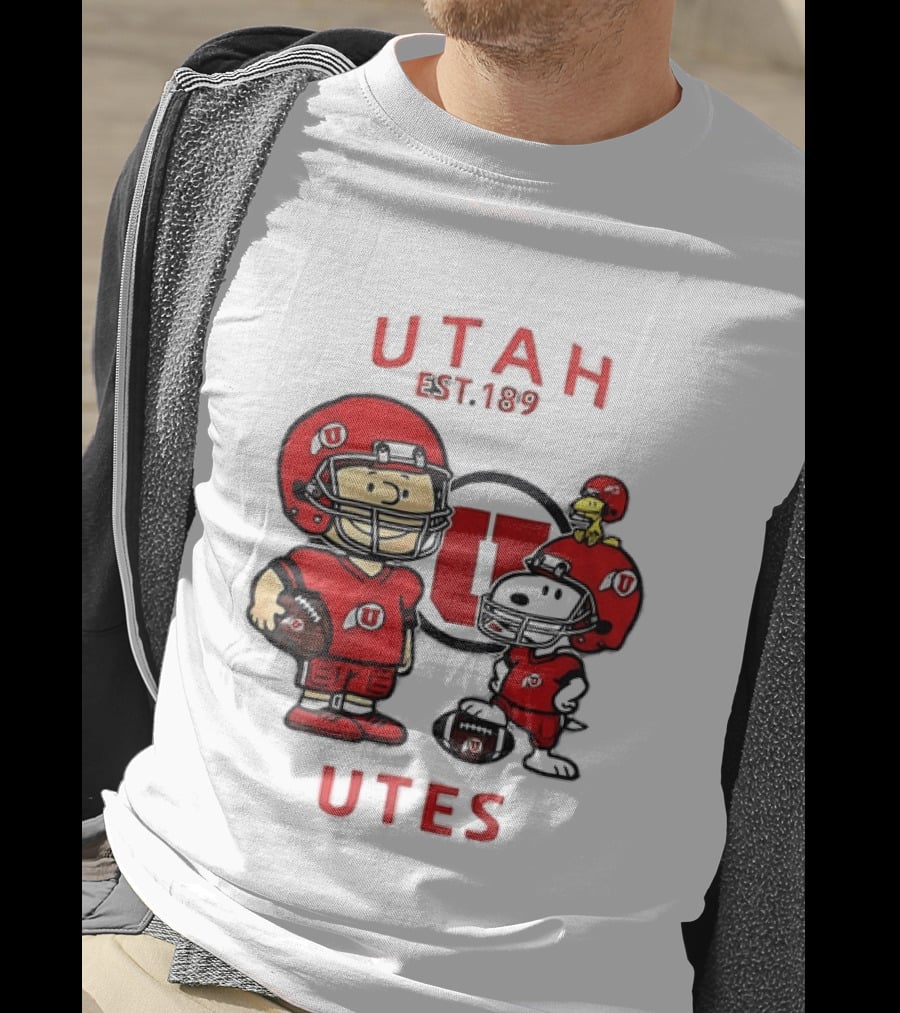 Charlie Brown Snoopy Woodstock Utah Utes EST 1892 Football Team T-Shirt