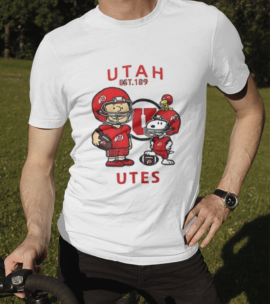 Charlie Brown Snoopy Woodstock Utah Utes EST 1892 Football Team T-Shirt