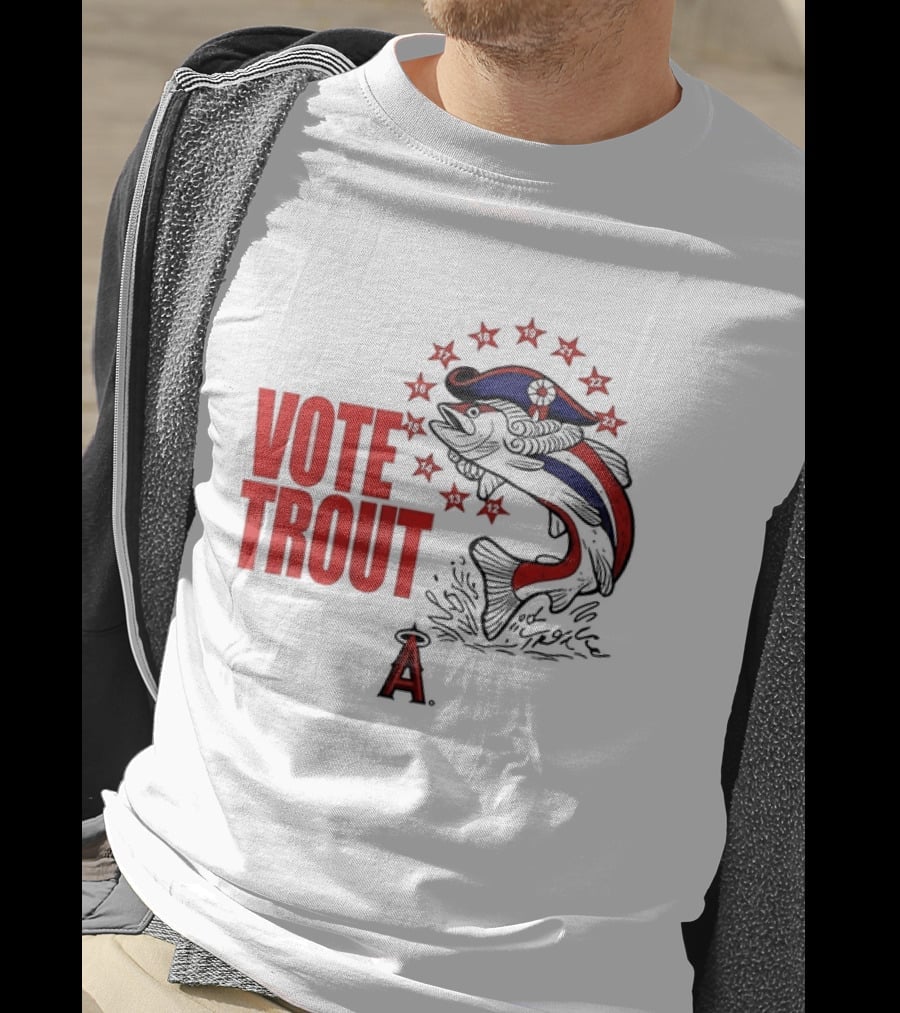 Los Angeles Angels Vote Trout Red Blue Star Fish T-Shirt