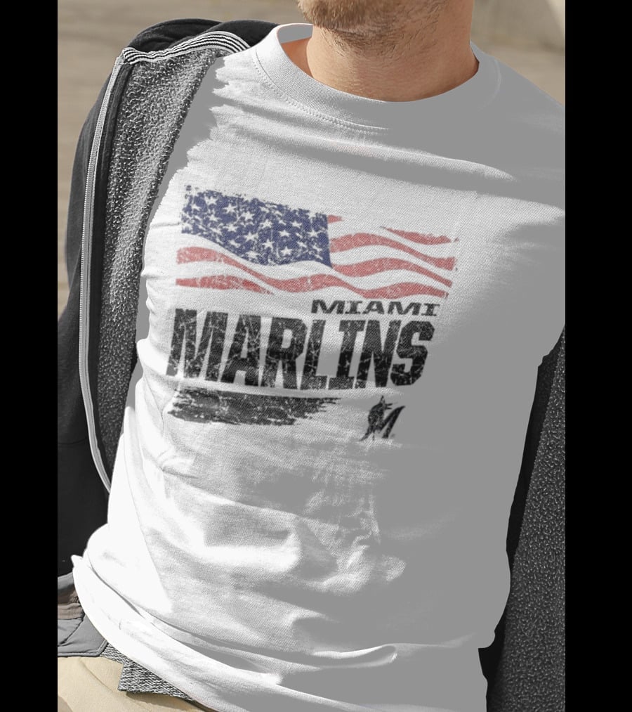Miami Marlins MLB United States Flag T-Shirt