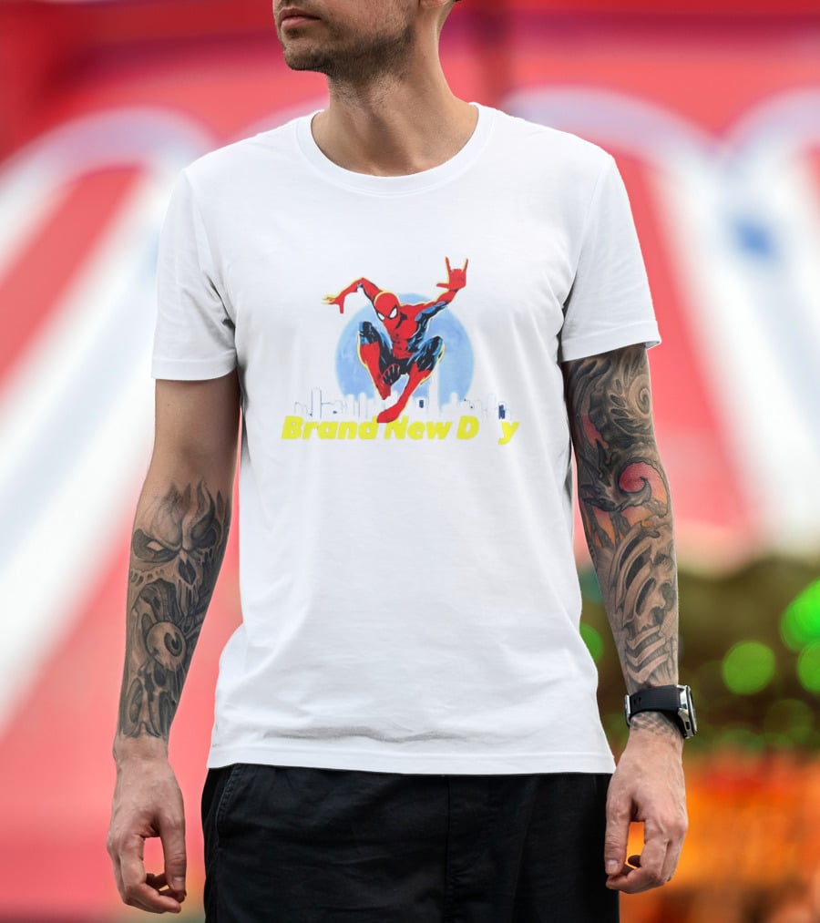 Spider Man Brand New Day Marvel Comics Skyline Swing Action T-Shirt