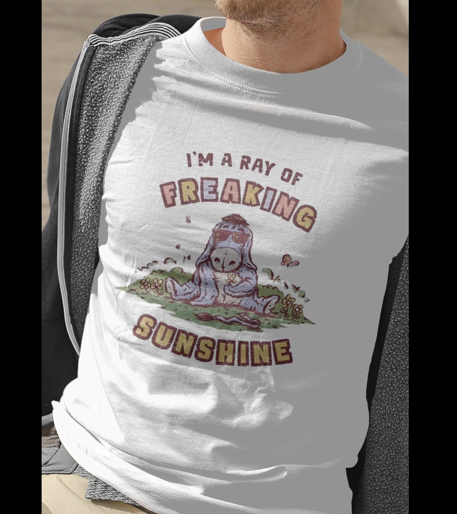Eeyore I'm A Ray Of Freaking Sunshine Sitting In Flowers T-Shirt