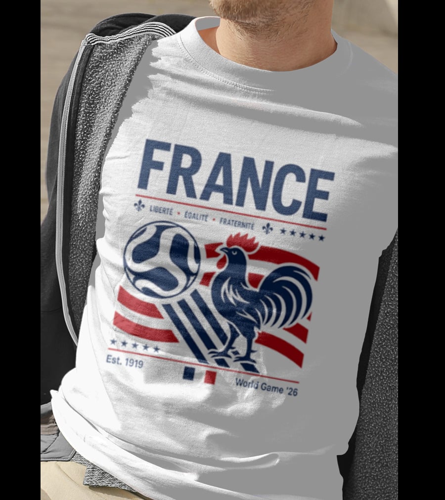 France Liberté Égalité Fraternité Est 1919 Rooster World Game '23 T-Shirt