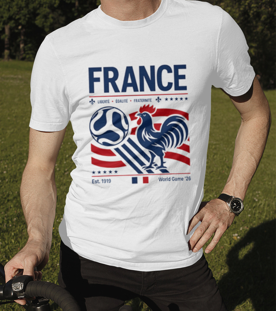 France Liberté Égalité Fraternité Est 1919 Rooster World Game '23 T-Shirt