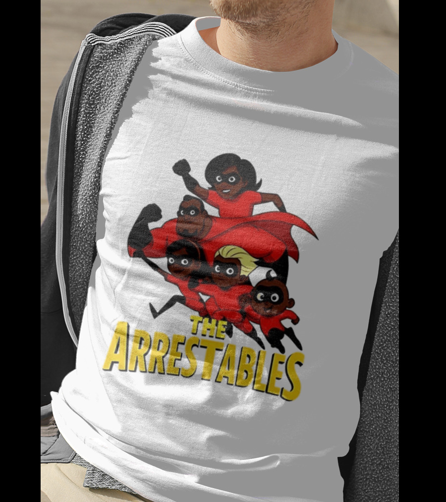 The Arrestables Superhero Family In Red Suits T-Shirt