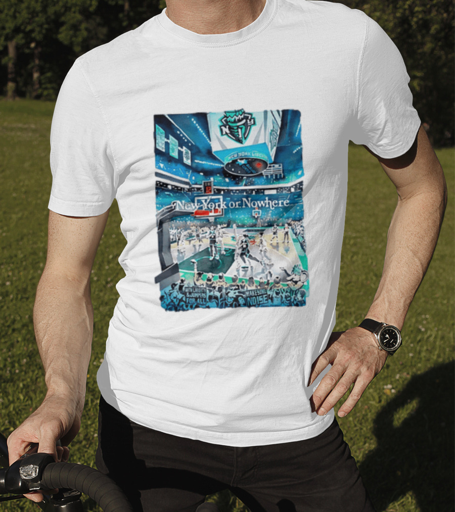 Gavin Snider New York Liberty Basketball New York Or Nowhere Stadium Scene T-Shirt