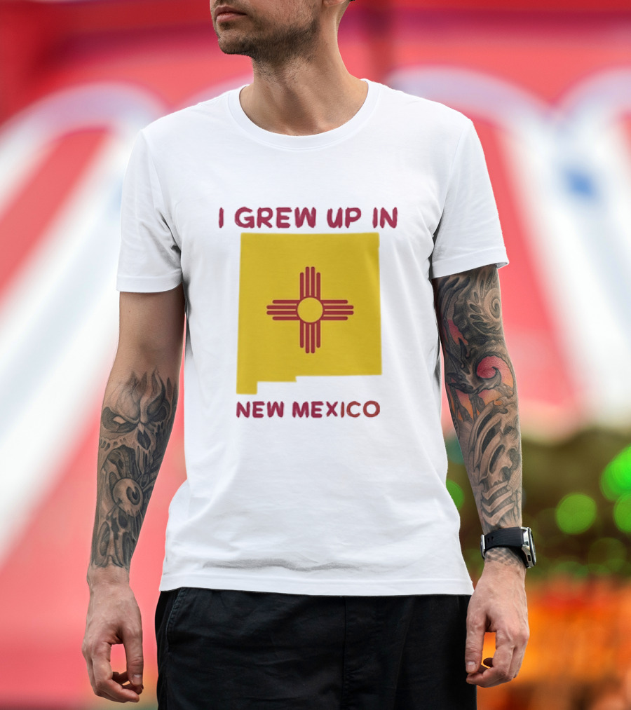 I Grew Up In New Mexico Zia Symbol Home State Pride T-Shirt