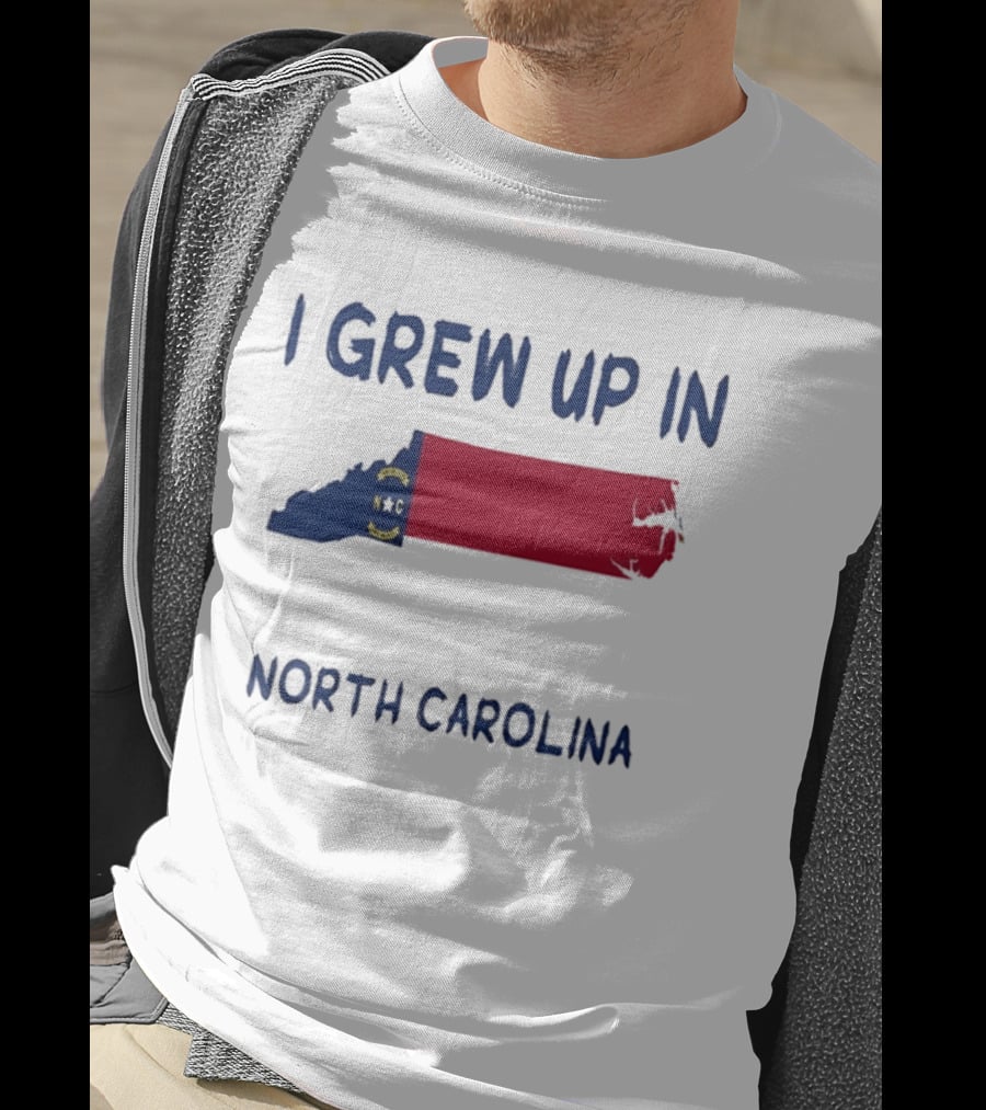 North Carolina Roots Southern Heritage I Grew Up In NC State Flag T-Shirt