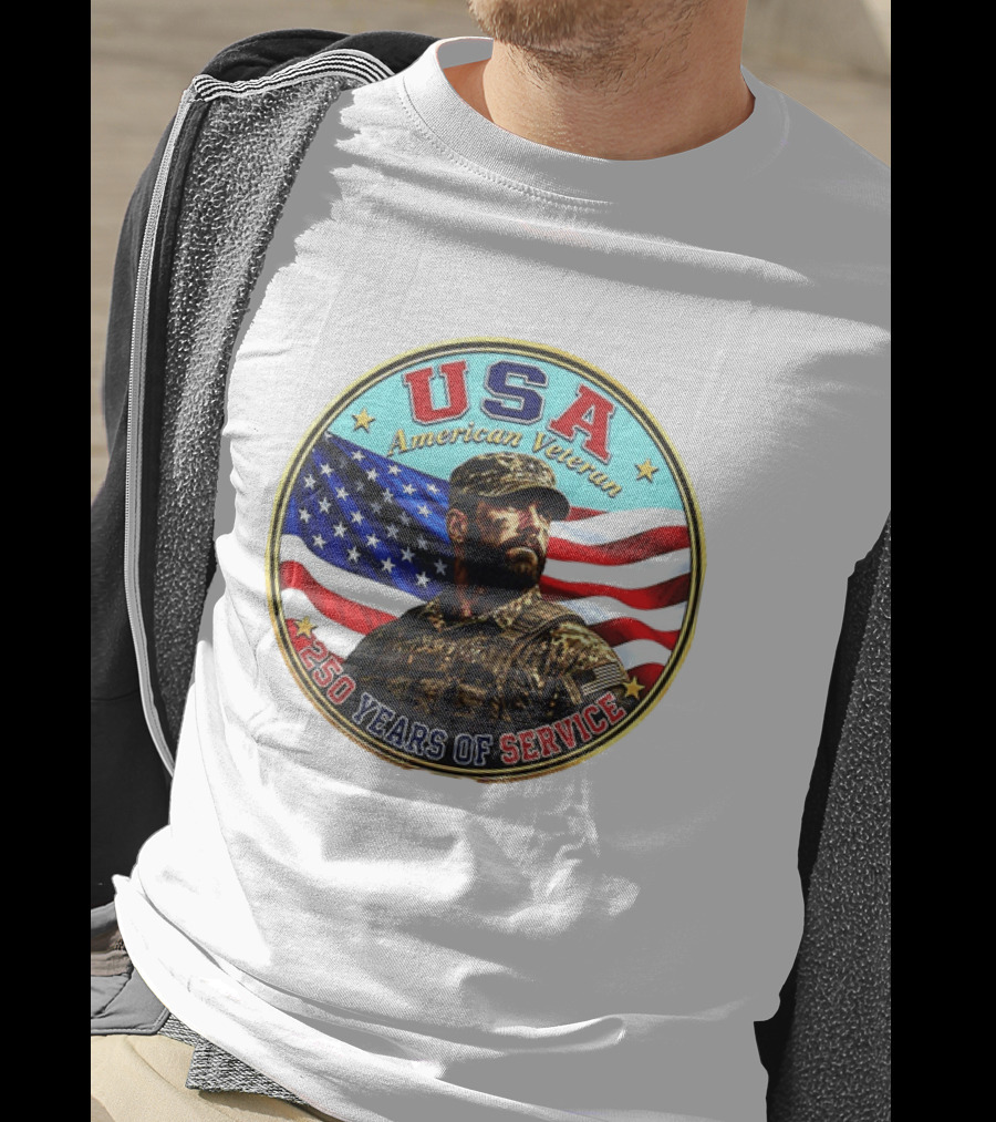 USA American Veteran 250 Years Of Service T-Shirt