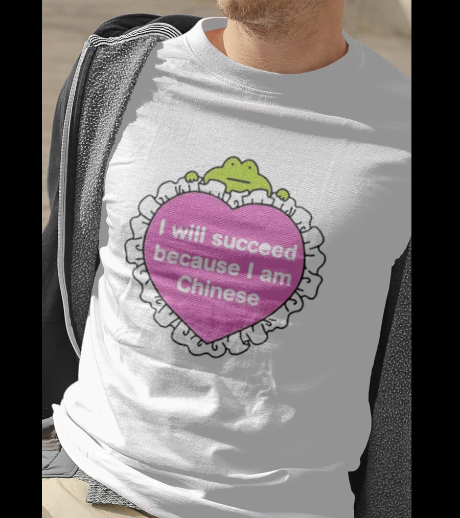 I Will Succeed Because I Am Chinese Pink Heart Frog T-Shirt