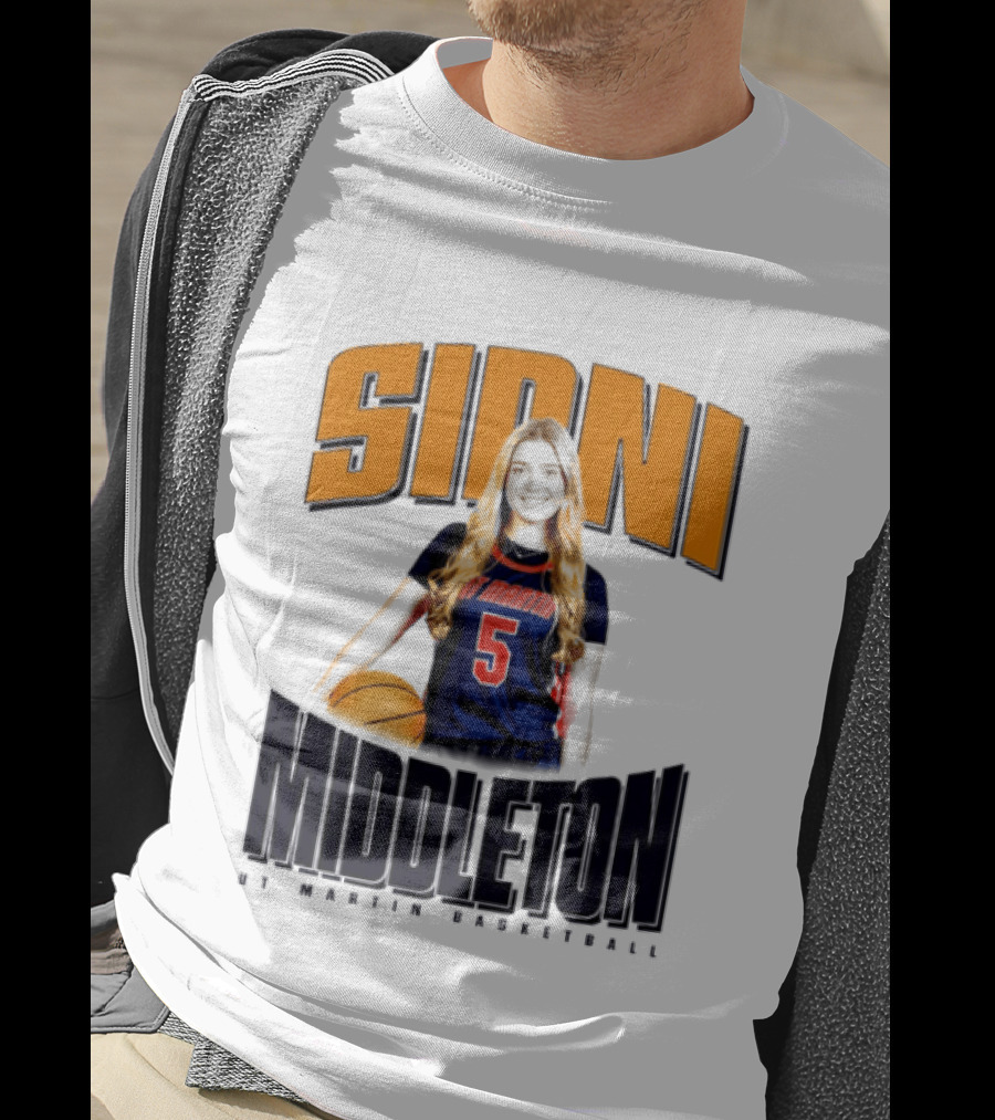 Sidni Middleton 5 UT Martin Skyhawks Basketball T-Shirt