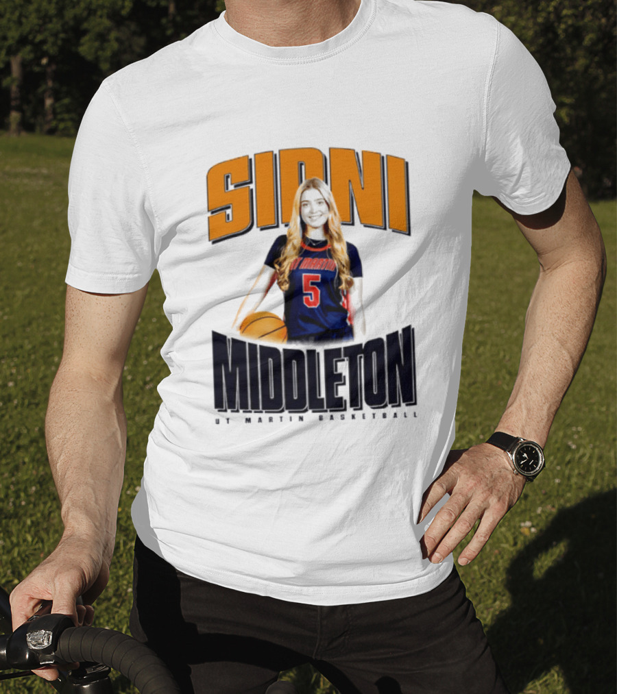 Sidni Middleton 5 UT Martin Skyhawks Basketball T-Shirt