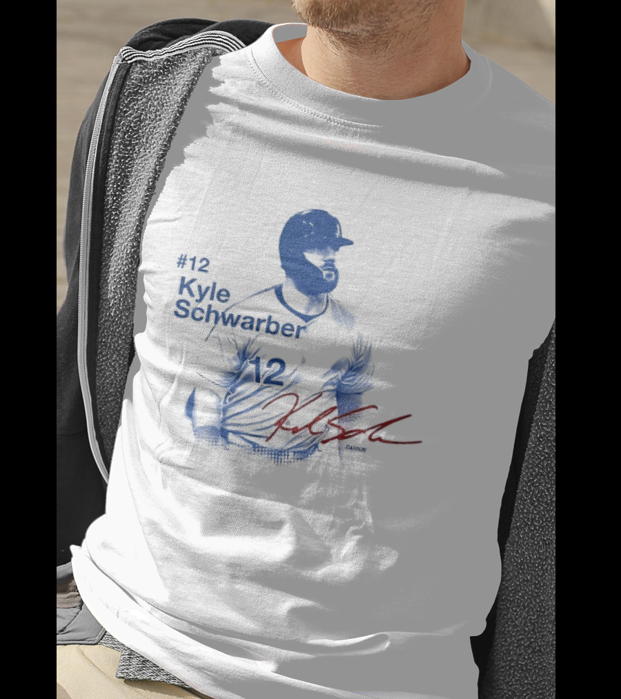 #12 Kyle Schwarber Baseball Player Slash Signature T-Shirt