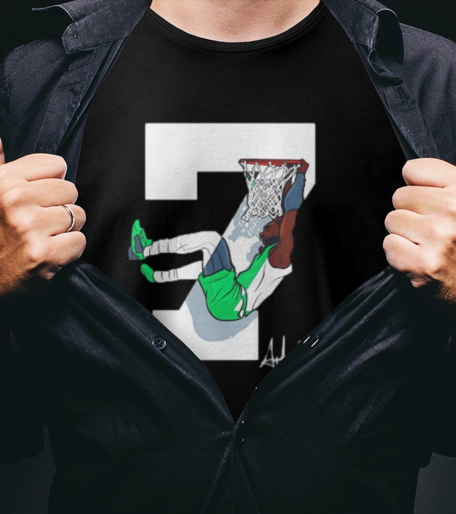 Boston Celtics Dunking Number 7 AthleticJb T-Shirt