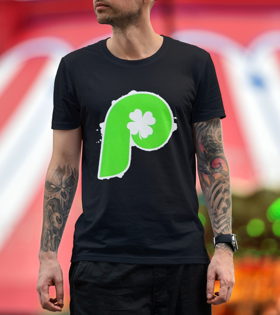 Lucky Philadelphia Clover P Baseball Green Four Leaf T-Shirt