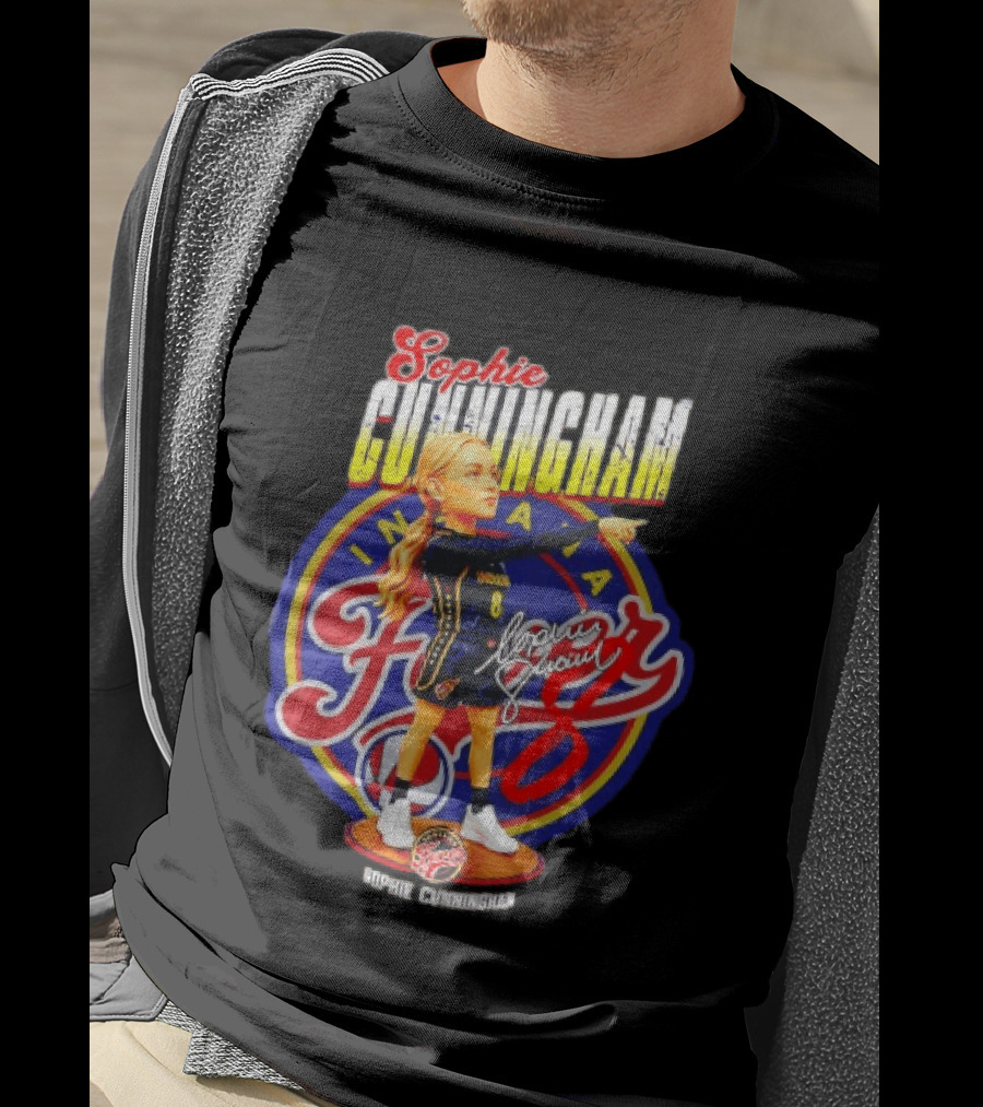 Sophie Cunningham Bobblehead Indiana Fever Pointing Signature T-Shirt
