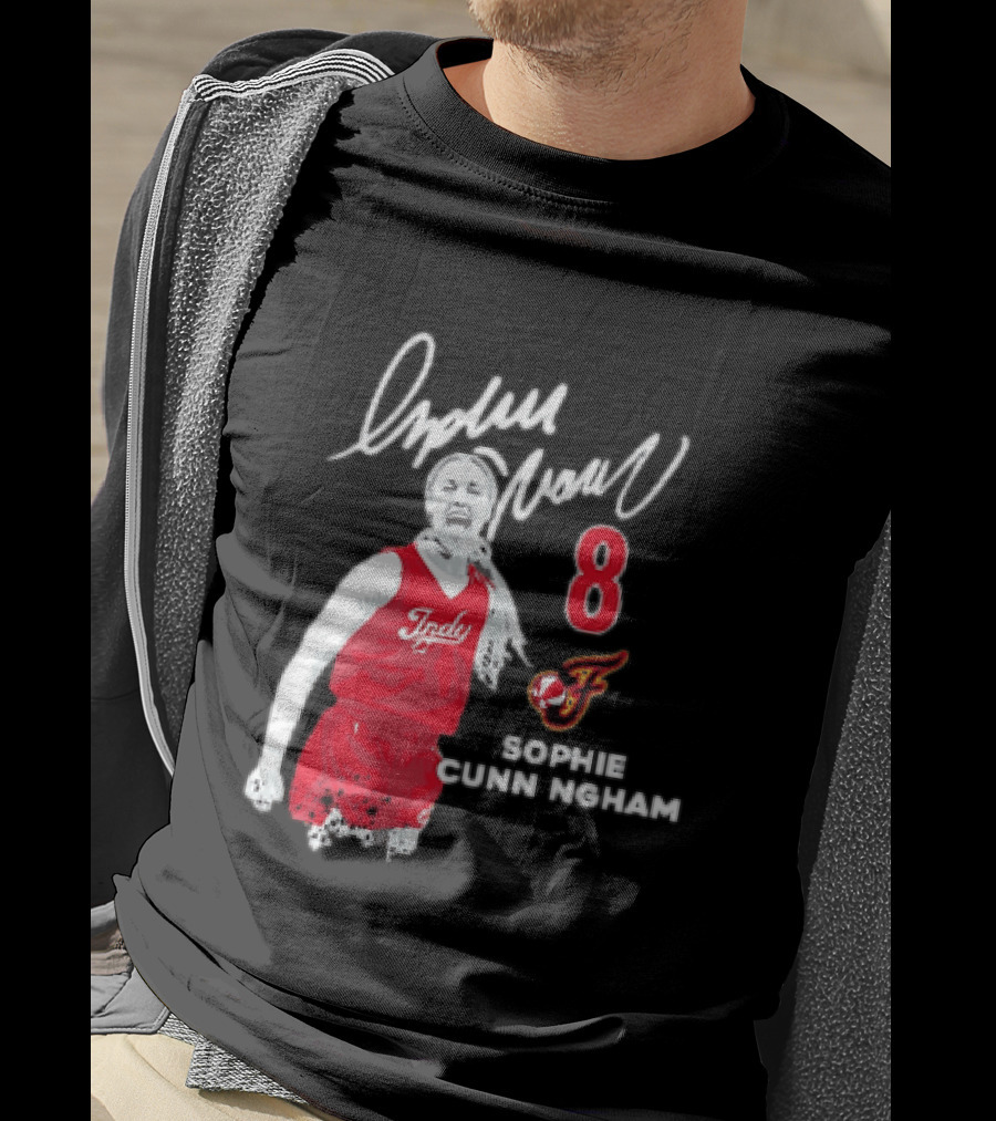 Sophie Cunningham Indiana Fever Indy Basketball 8 Distressed Player T-Shirt