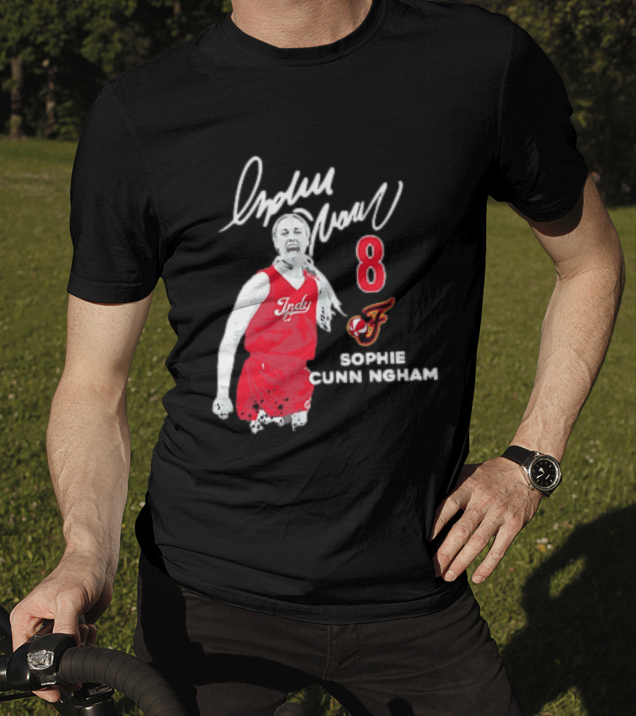 Sophie Cunningham Indiana Fever Indy Basketball 8 Distressed Player T-Shirt