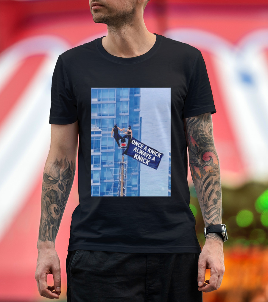 New York Knicks Once A Knick Always A Knick Flag Empire State Building NYC T-Shirt