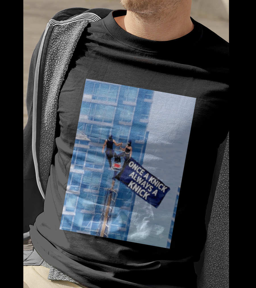 New York Knicks Once A Knick Always A Knick Flag Empire State Building NYC T-Shirt
