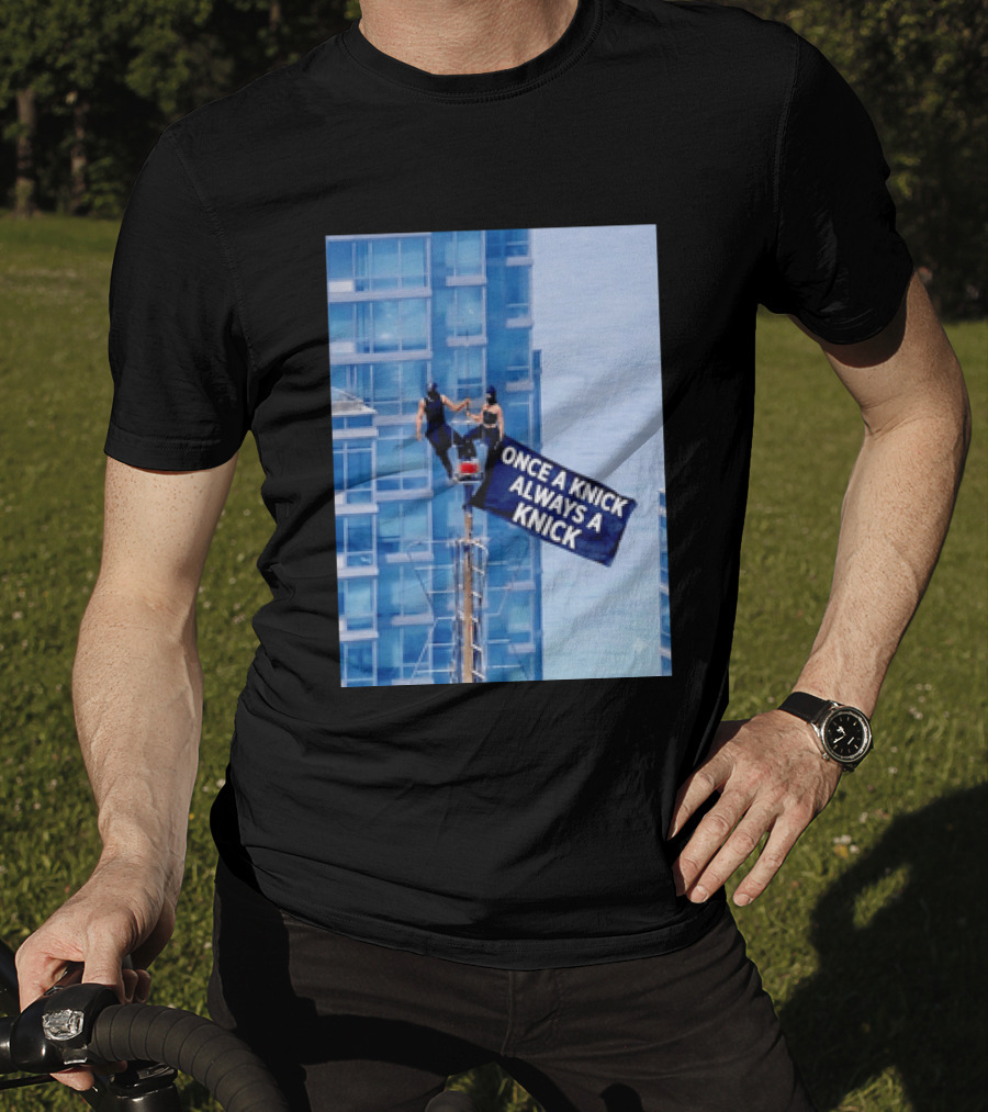 New York Knicks Once A Knick Always A Knick Flag Empire State Building NYC T-Shirt