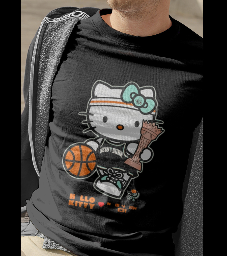 Hello Kitty New York Liberty 2026 WNBA Commissioner's Cup Basketball 30th Anniversary T-Shirt