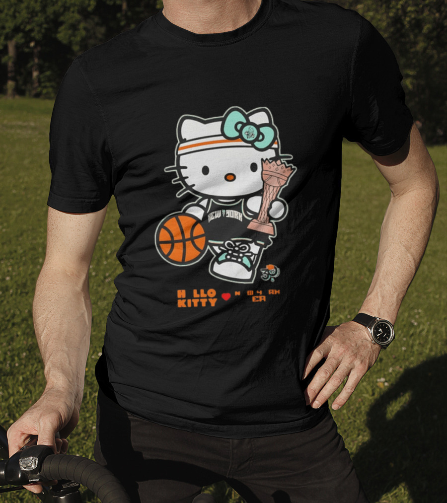 Hello Kitty New York Liberty 2026 WNBA Commissioner's Cup Basketball 30th Anniversary T-Shirt