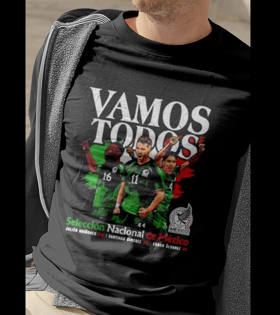 Vamos Todos Selección Nacional De México Julián Quiñones Santiago Gimenez Edson Álvarez Soccer Spirit T-Shirt