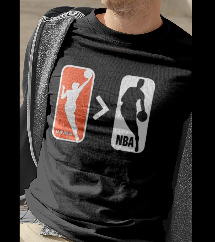 WNBA Logo Greater Than NBA Logo Comparison T-Shirt