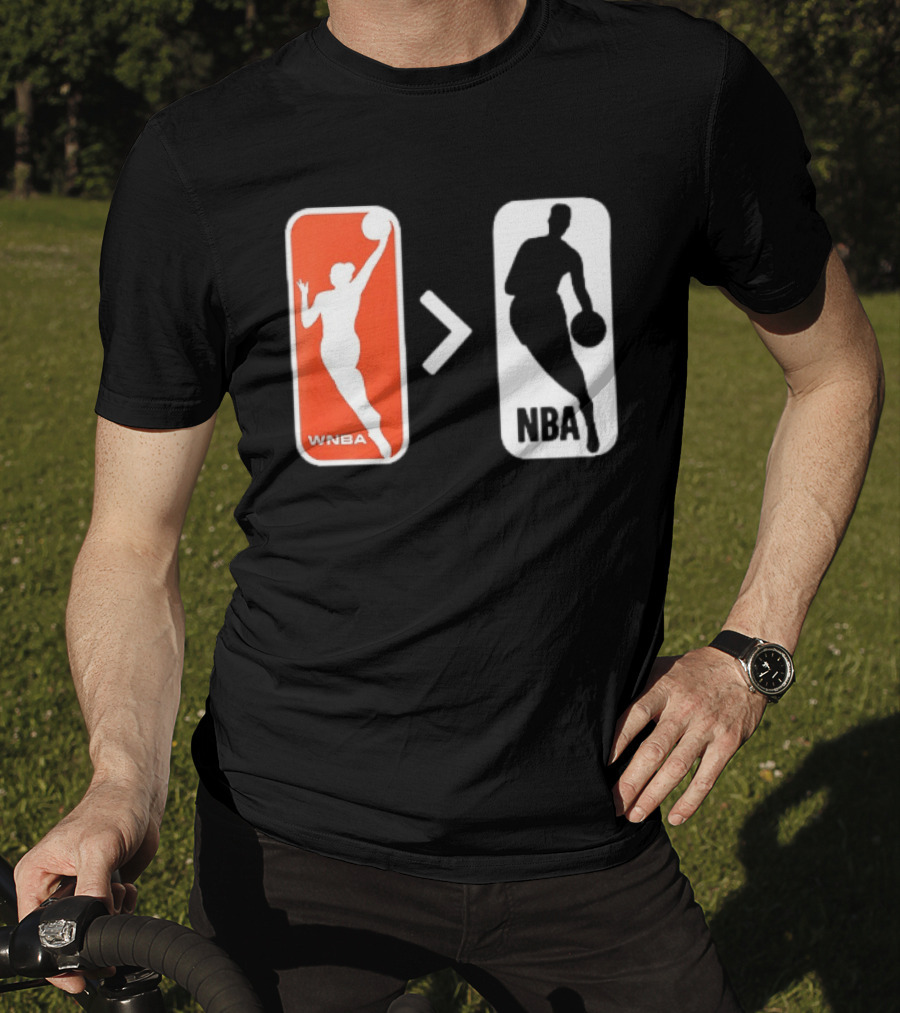 WNBA Logo Greater Than NBA Logo Comparison T-Shirt