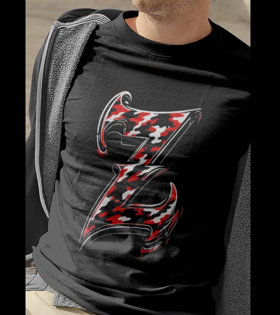 Zilla Fatu Z Letter Red Camouflage T-Shirt