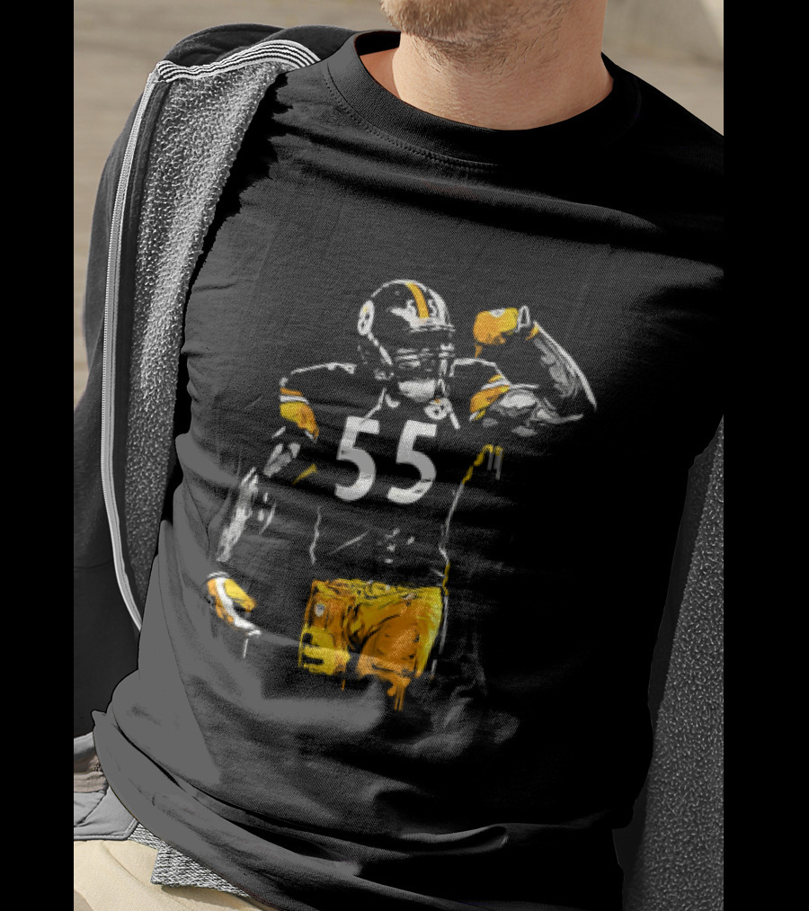Pittsburgh Steelers Number 55 Football Player Drip T-Shirt
