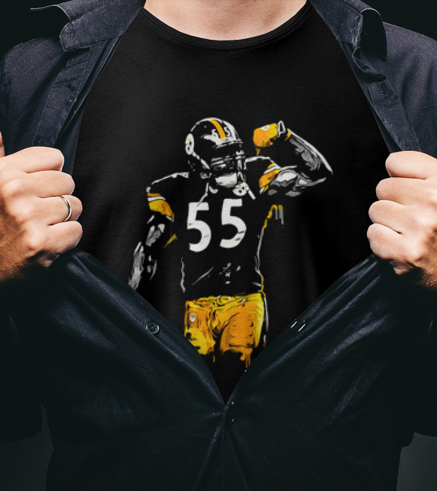 Pittsburgh Steelers Number 55 Football Player Drip T-Shirt