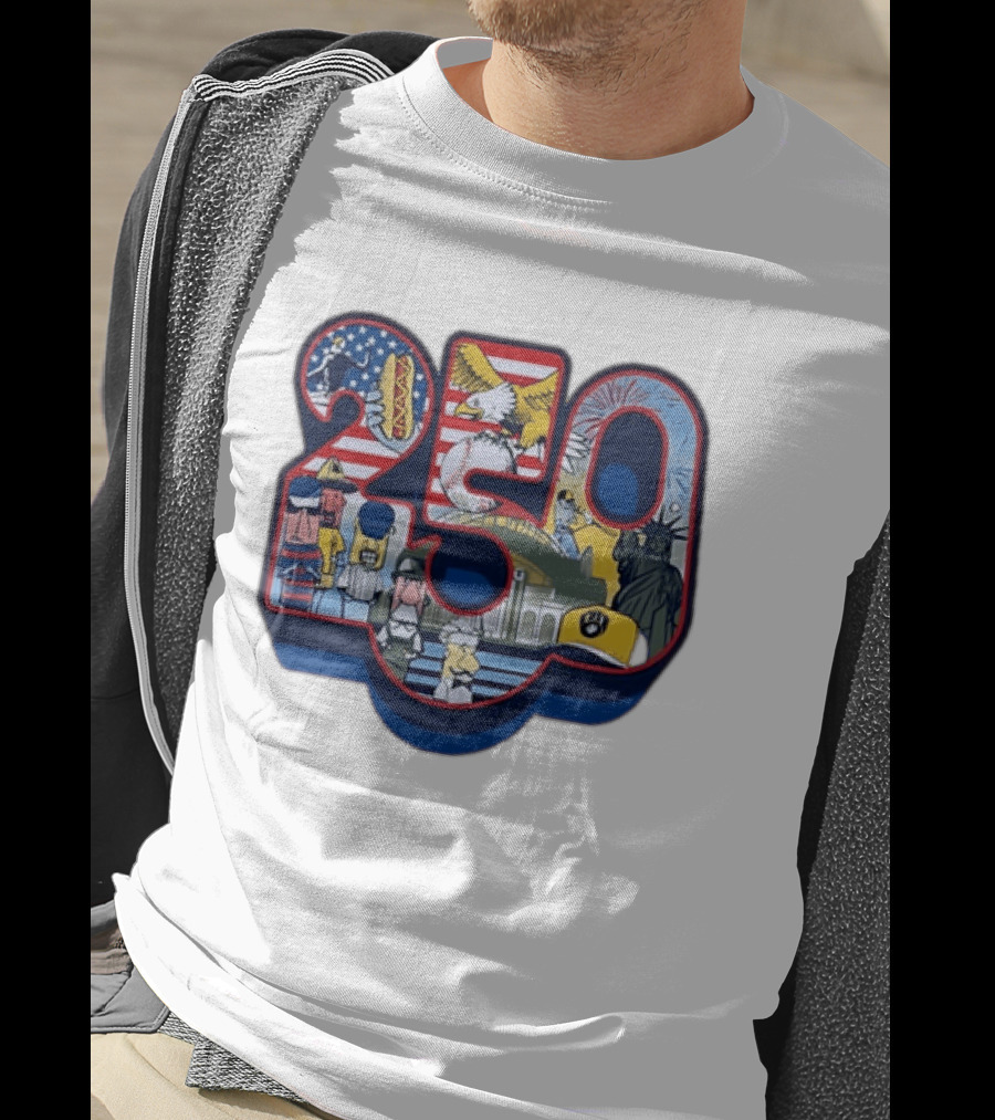 250th Anniversary Of America 2026 Patriotic Eagle Liberty Fireworks Baseball Celebration T-Shirt