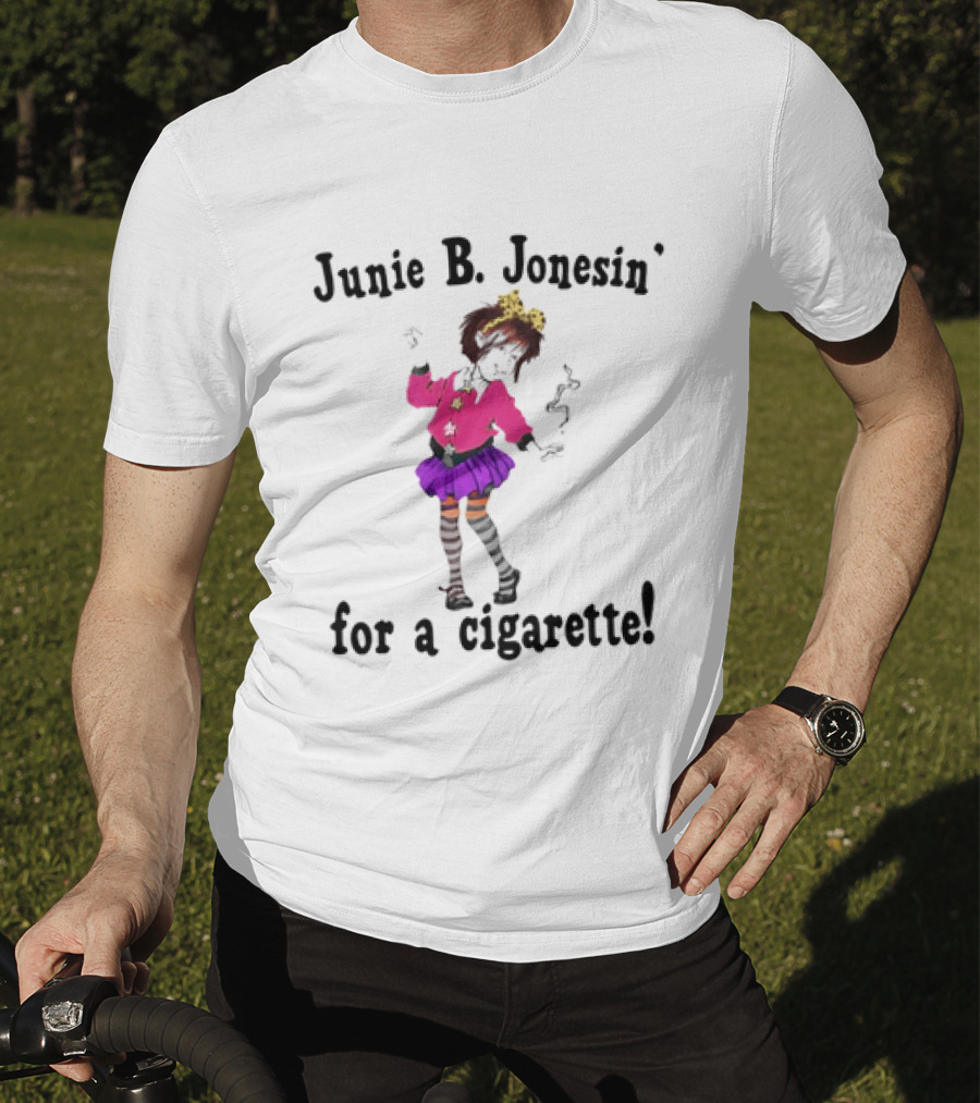 Junie B Jonesin For A Cigarette Vintage Cartoon Style Character With Bow And Tutu T-Shirt