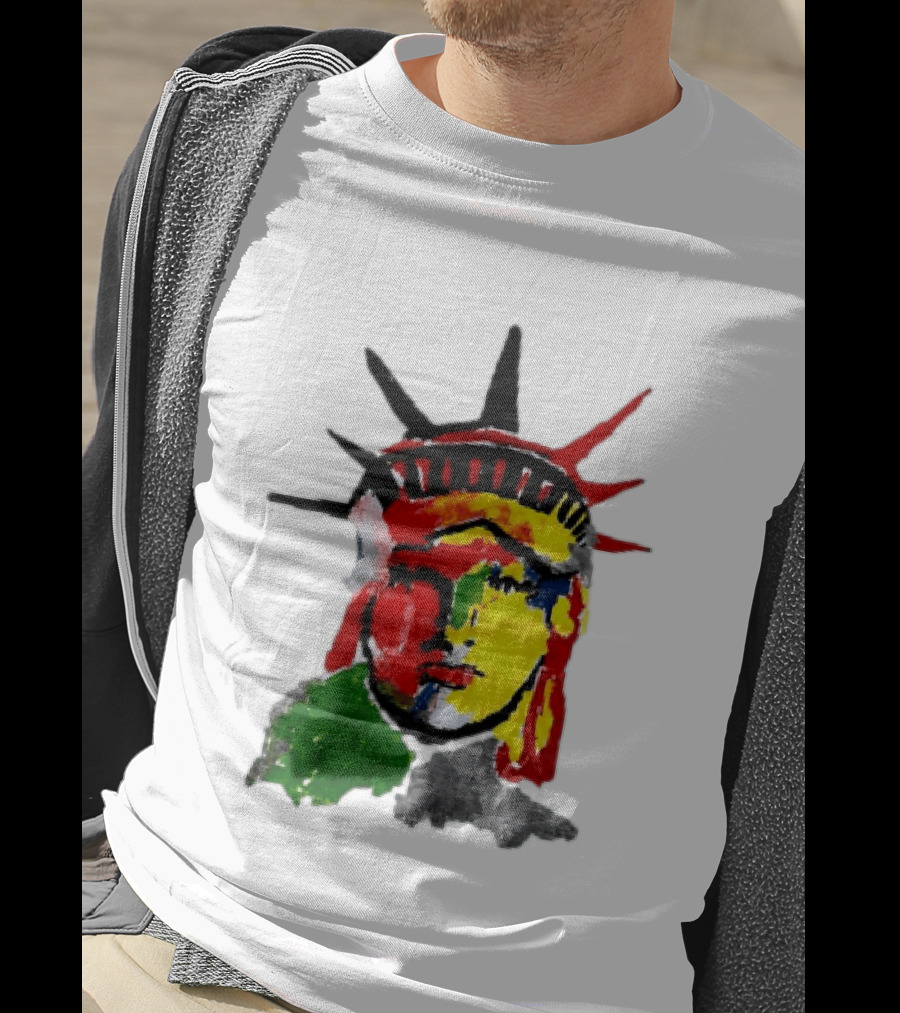 Liberty Pop Statue Of Liberty Paint Splatter T-Shirt