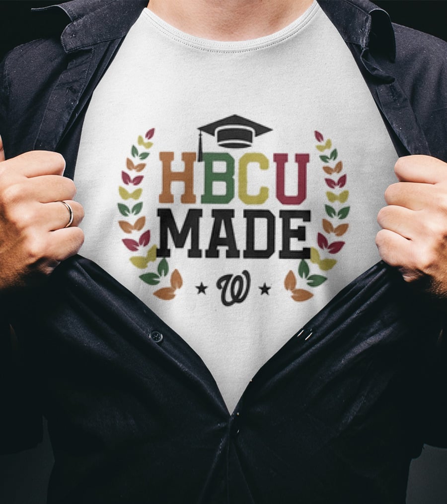 Nationals HBCU Made Night 2026 W Logo Graduation Cap Laurel T-Shirt