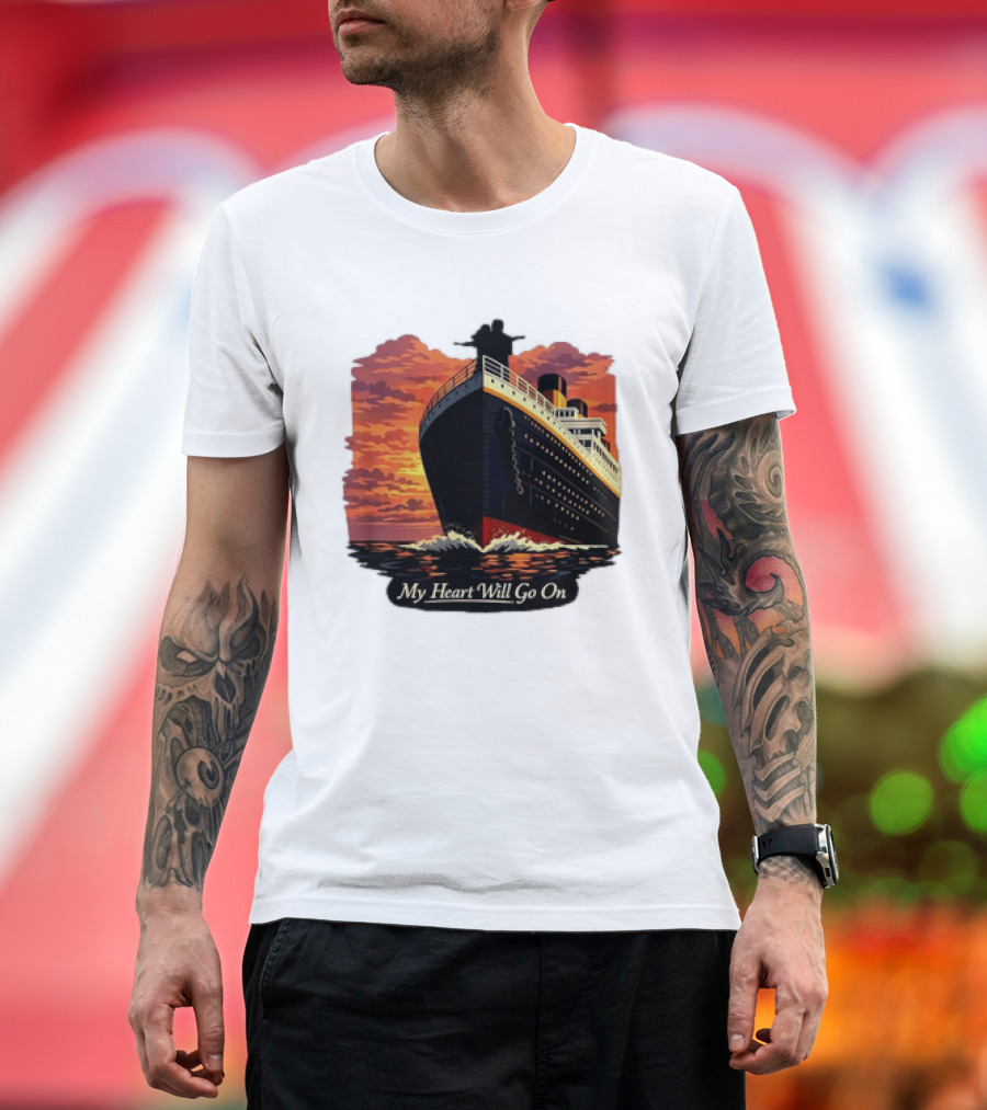 Titanic Sunset Scene My Heart Will Go On Jack And Rose T-Shirt