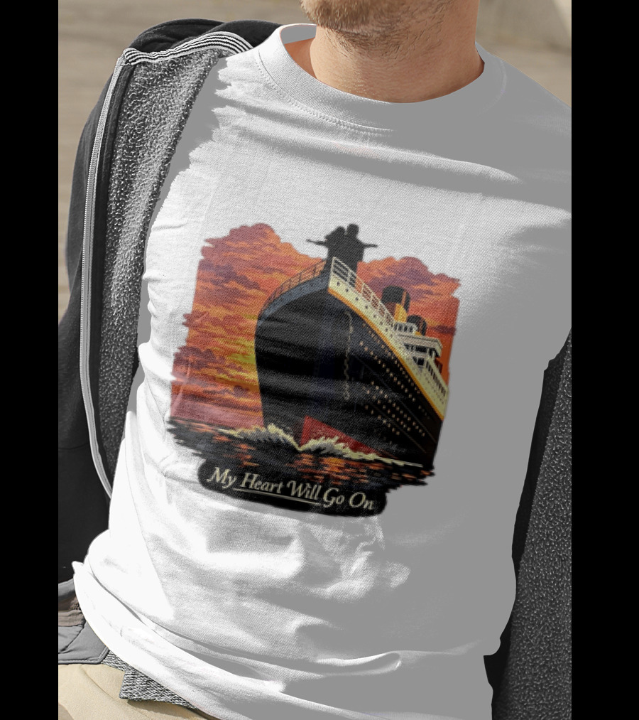 Titanic Sunset Scene My Heart Will Go On Jack And Rose T-Shirt