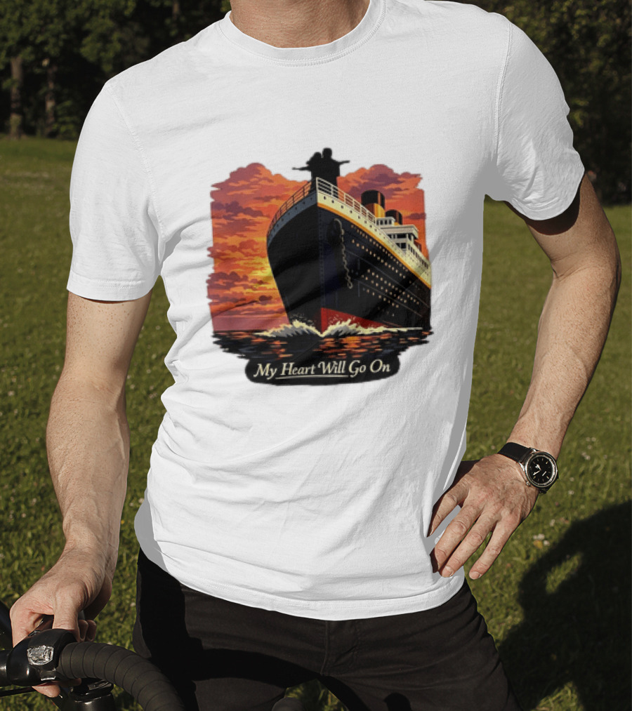 Titanic Sunset Scene My Heart Will Go On Jack And Rose T-Shirt