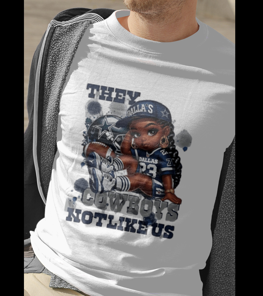 Dallas Cowboys They Not Like Us Black Girl 23 Jersey Football Fan T-Shirt