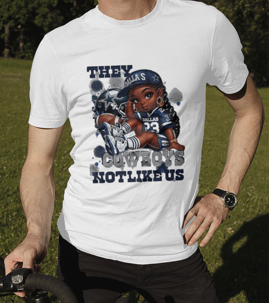 Dallas Cowboys They Not Like Us Black Girl 23 Jersey Football Fan T-Shirt