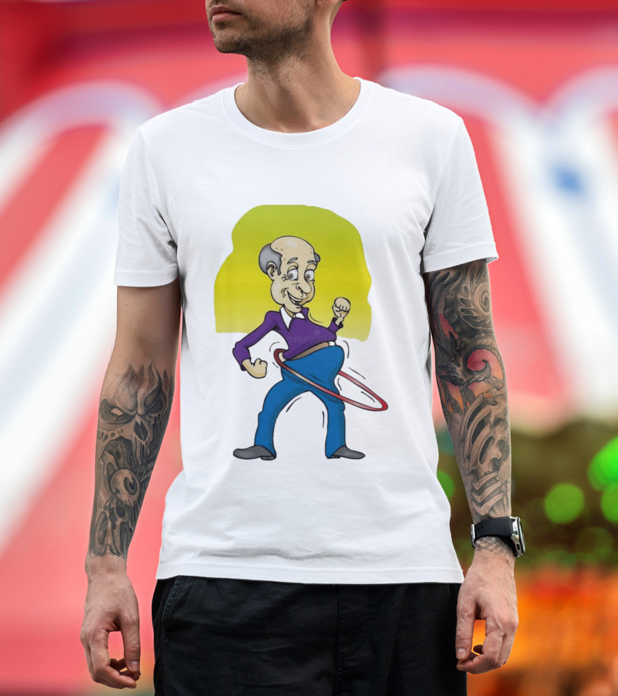 Elderly Man Hula Hooping Joyfully With Fist Pump T-Shirt